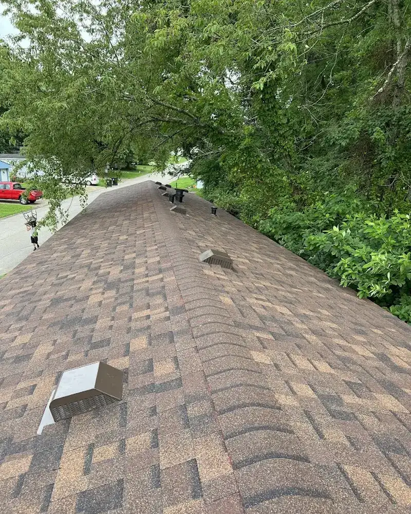 Close-up of Roof Replacement work by All American Home Improvement in Elberfeld